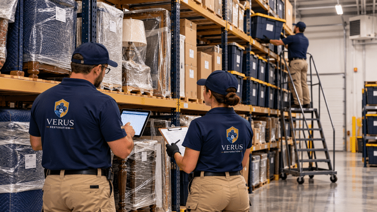 Contents cleaning in metro Atlanta: a Verus crew on site