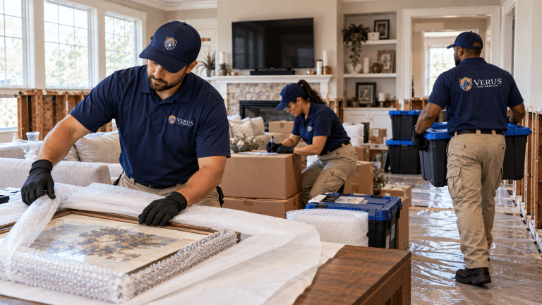 Verus technicians during contents cleaning at a North Metro Atlanta property