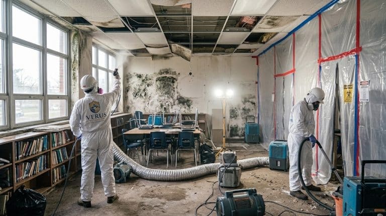 Verus technicians during mold removal at a North Metro Atlanta property