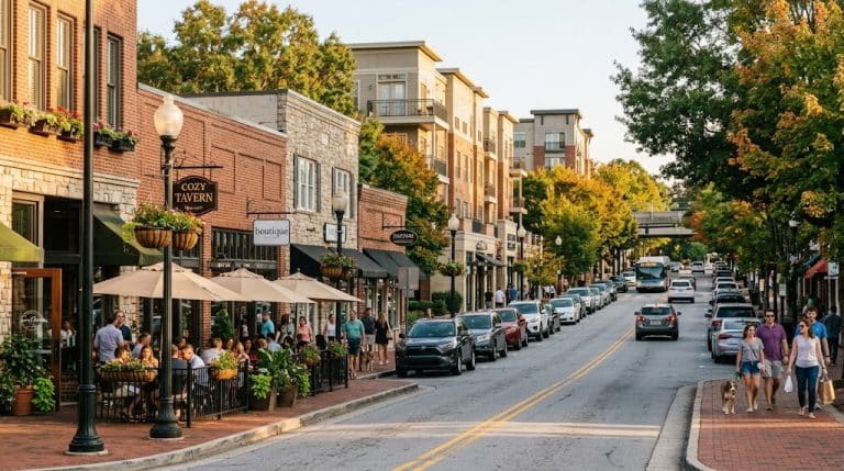 A residential street in Brookhaven, GA served by Verus Restoration