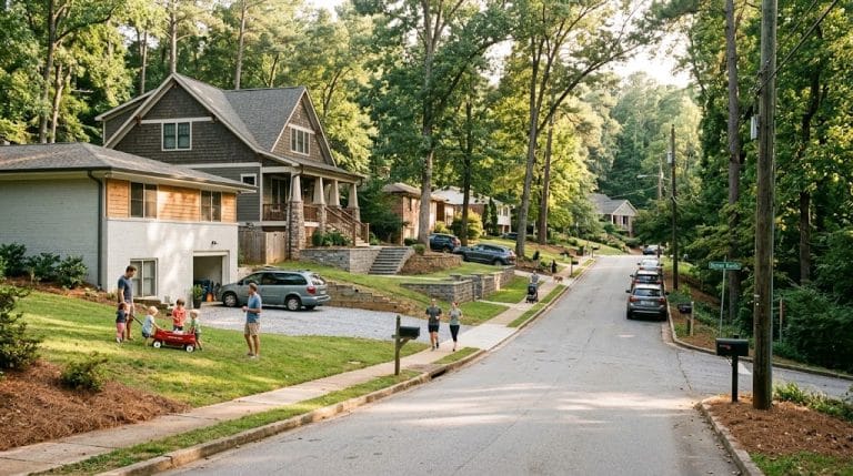 A residential street in Chamblee, GA served by Verus Restoration
