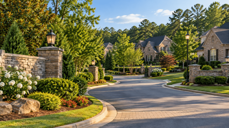 A residential street in Duluth, GA served by Verus Restoration