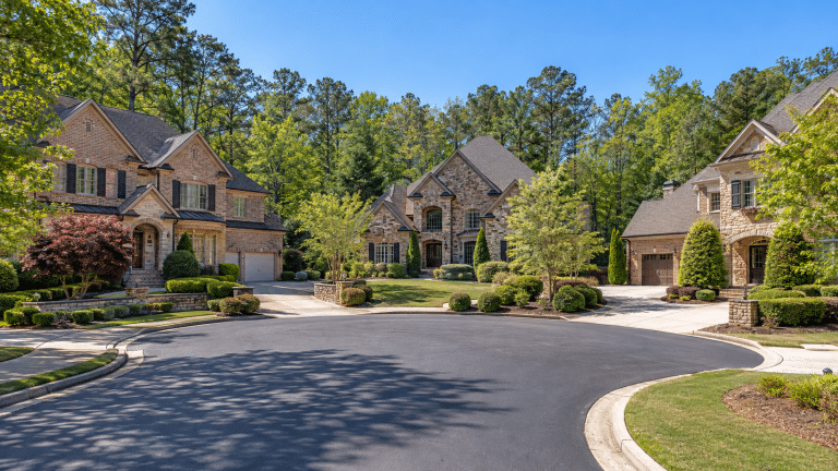 A residential street in Dunwoody, GA served by Verus Restoration