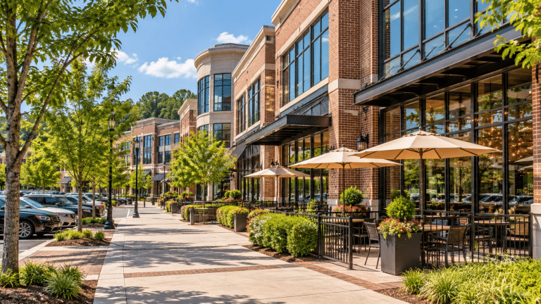 A residential street in Lilburn, GA served by Verus Restoration