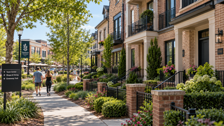 A residential street in Peachtree Corners, GA served by Verus Restoration