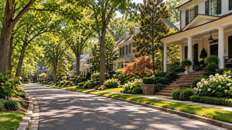 A residential street in Sandy Springs, GA served by Verus Restoration