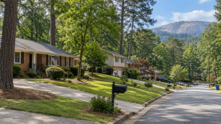 A residential street in Stone Mountain, GA served by Verus Restoration