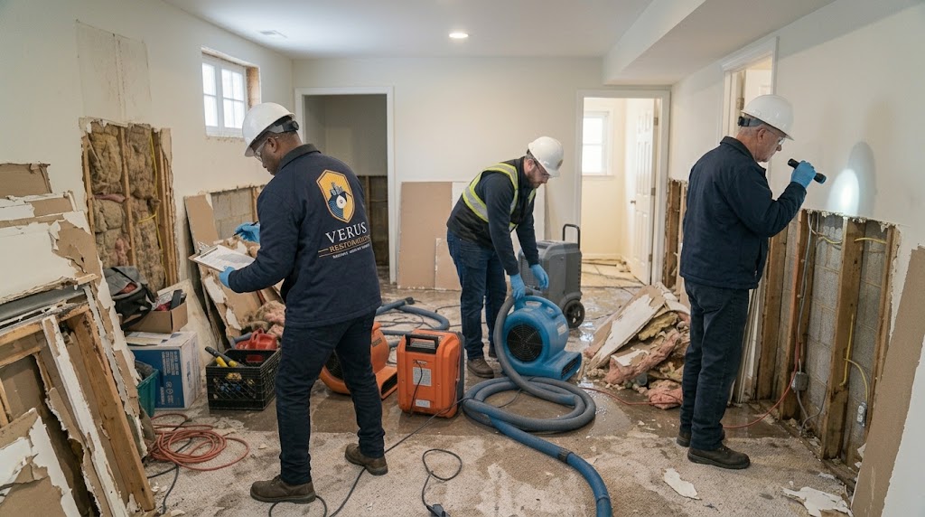 About Verus: water damage repair work in a metro Atlanta property