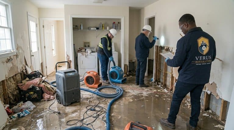 Equipment set up after frozen pipes burst in metro Atlanta