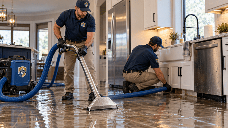 Verus technicians during water removal at a North Metro Atlanta property